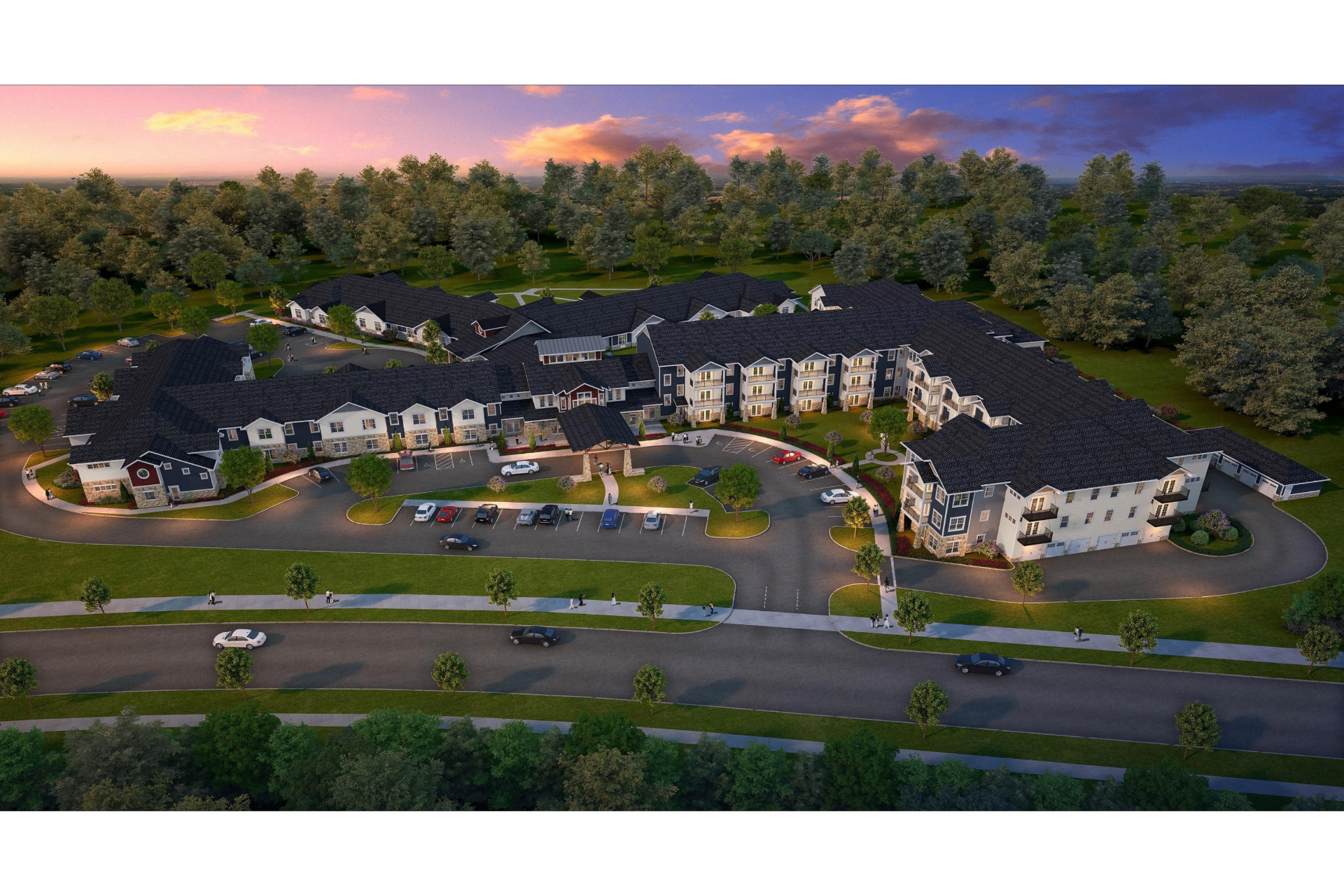 Clear Creek Village main entry rendering